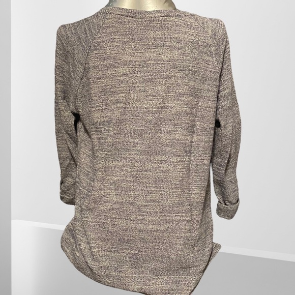 Croft & Barrow Sweater XL Blue White Long Knit Crew Neck 3/4 Sleeves - Picture 2 of 11